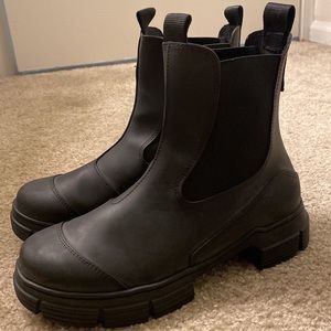 Ganni rubberized boot